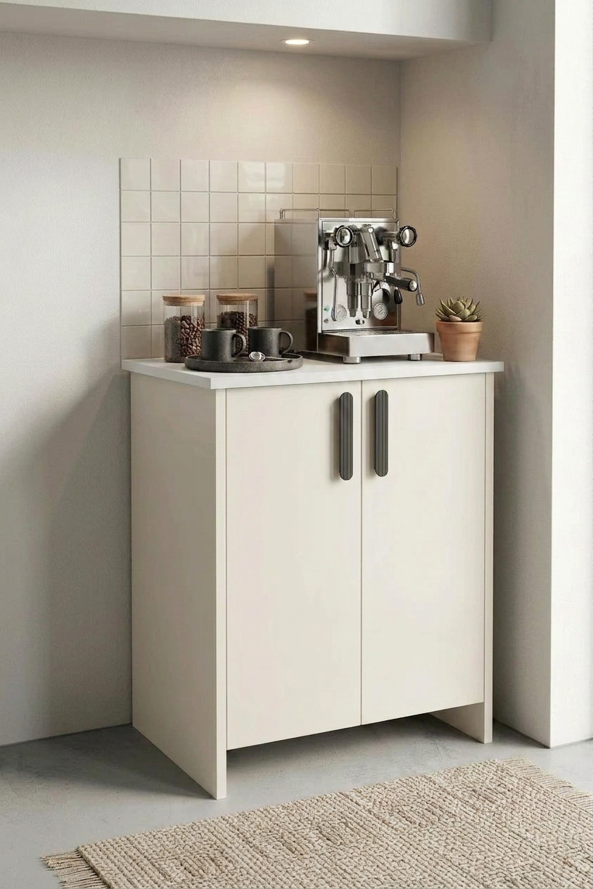 KODIGU PON Çok Amaçlı Dolap | Kahve Köşesi-Banyo Dolabı | 77cm Yükseklik 60cm Genişlik 36cm Derinlik |