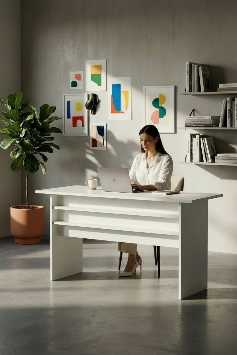 KODIGU Palma Serisi Ofis Çalışma Masası - Ofisdesk Palma - Beyaz