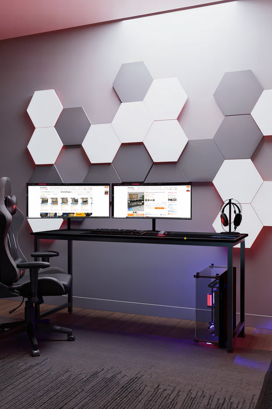 KODIGU 160x60cm Oyuncu Masası - Gamer Desk - Gaming Masa - Bilgisayar Masası | 160cm x 60cm | Ayarlı Ayak Siyah