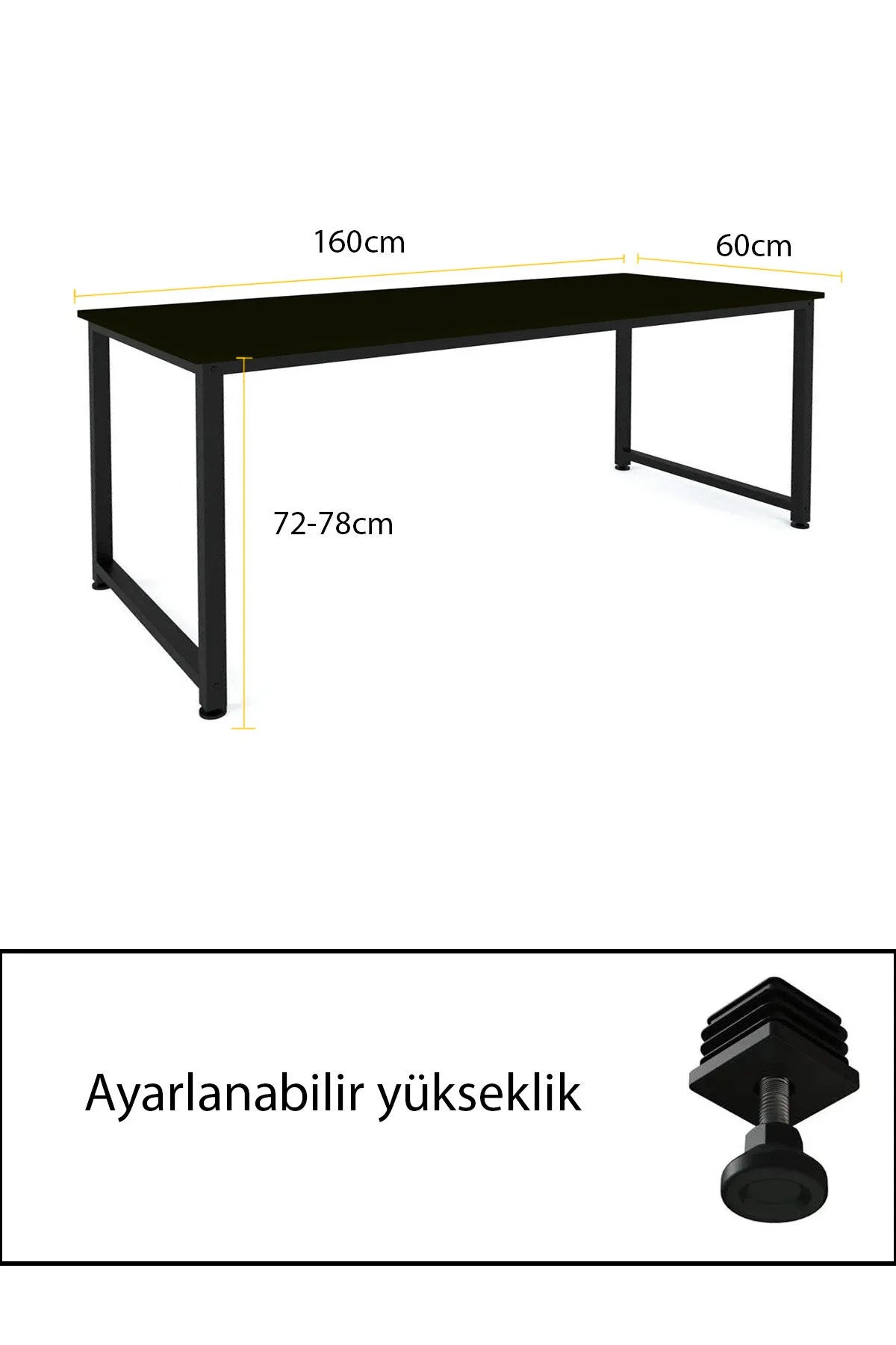 KODIGU 160x60cm Oyuncu Masası - Gamer Desk - Gaming Masa - Bilgisayar Masası | 160cm x 60cm | Ayarlı Ayak