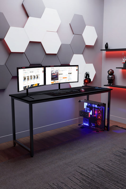 KODIGU 160x60cm Oyuncu Masası - Gamer Desk - Gaming Masa - Bilgisayar Masası | 160cm x 60cm | Ayarlı Ayak Siyah