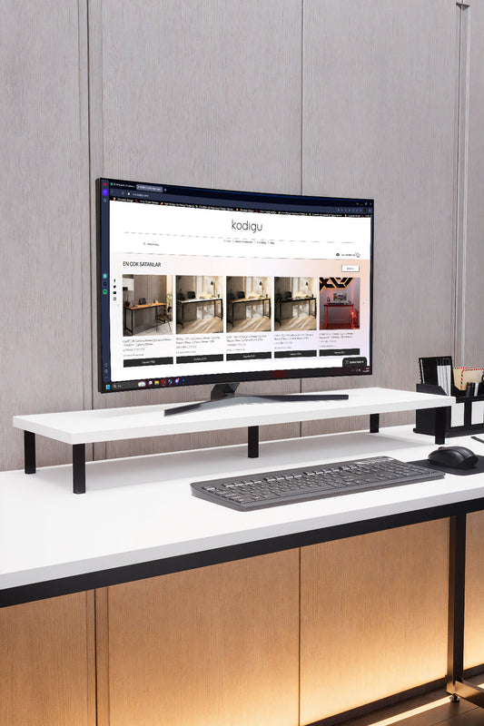 KODIGU 160x60cm Çalışma Masası - Ofis Masası- Monitör Standı Hediyeli | Çalışma Masası | Ofis Masası