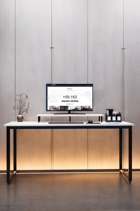 KODIGU 160x60cm Çalışma Masası - Ofis Masası- Monitör Standı Hediyeli | Çalışma Masası | Ofis Masası