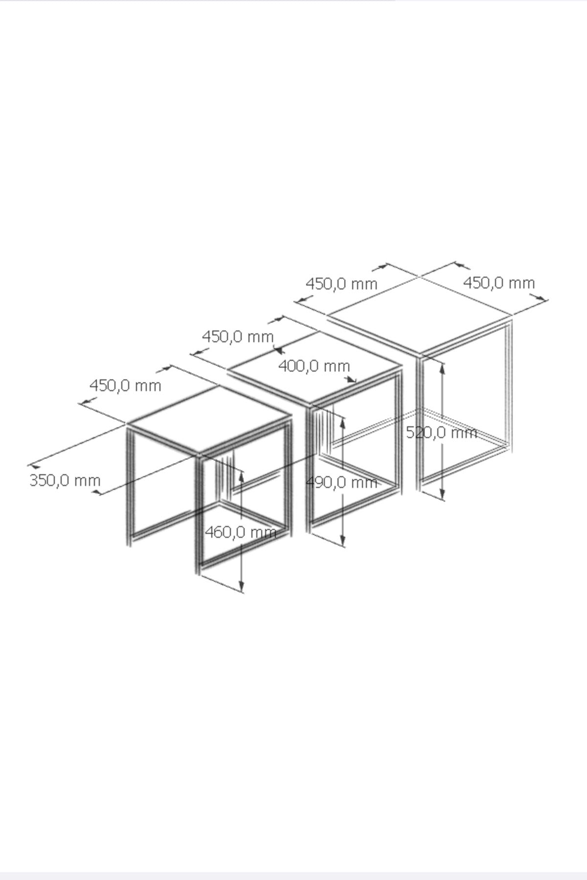 KODIGU Promo Zigon Sehpa - 45x45 - 45x40 - 45x35 - Eko Ürün