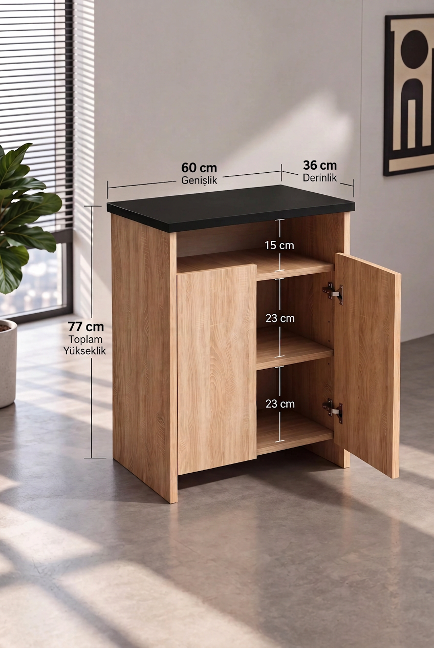KODIGU Palma Ofis Takımı | 140x60cm Ofis Çalışma Masası | Ofis Dolabı | Sehpa | Ofis Set | 3 Parça Ofis Masa Takımı