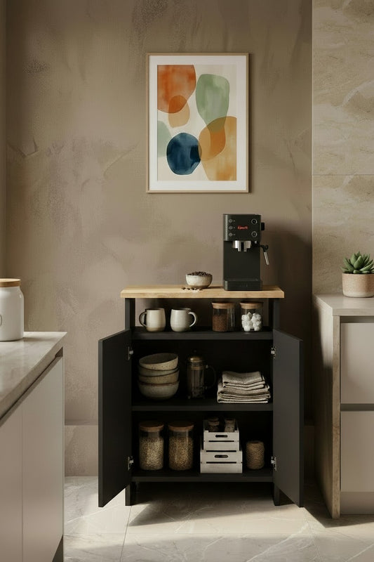KODIGU POP Çok Amaçlı Dolap | Kahve Köşesi-Banyo Dolabı | 77cm Yükseklik 60cm Genişlik 36cm Derinlik |