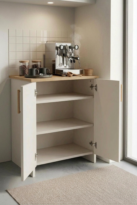 KODIGU PON Çok Amaçlı Dolap | Kahve Köşesi-Banyo Dolabı | 77cm Yükseklik 60cm Genişlik 36cm Derinlik |