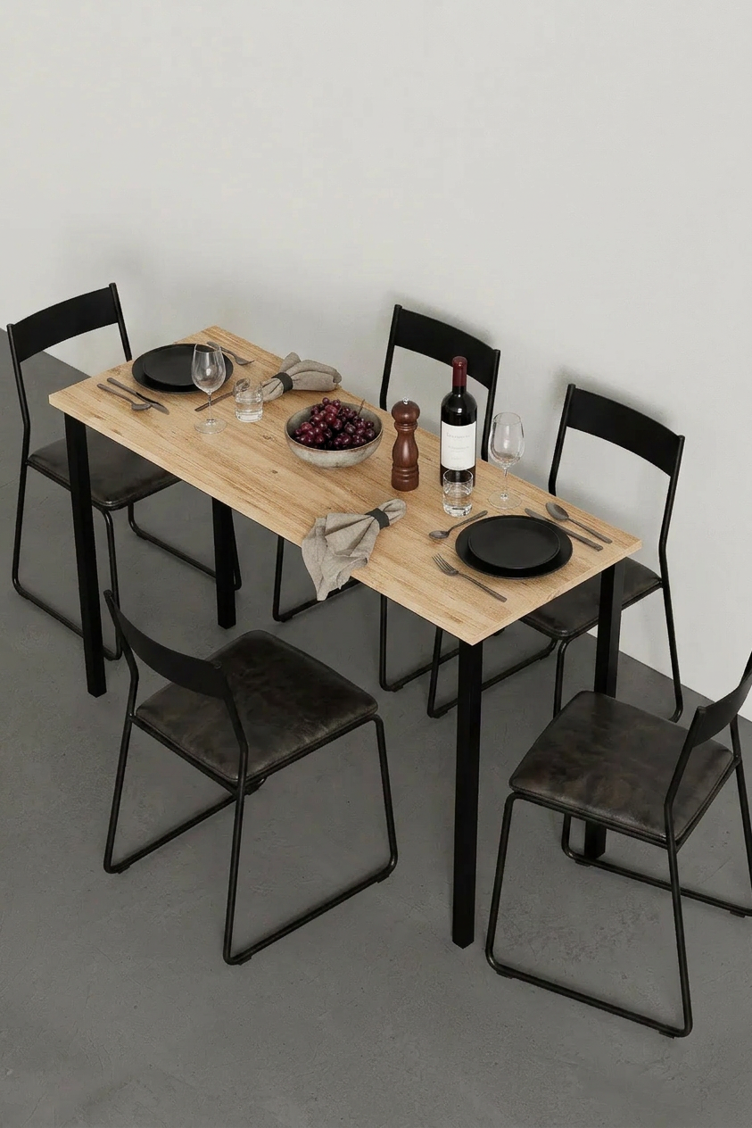 KODIGU 120cm x 45cm Yemek Masası 75cm Yükseklik | Mutfak Yemek Masası | Mev Serisi Çam