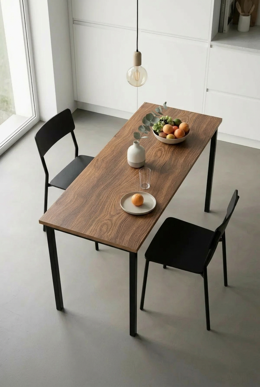 KODIGU 120cm x 45cm Yemek Masası 75cm Yükseklik | Mutfak Yemek Masası | Mev Serisi Ceviz