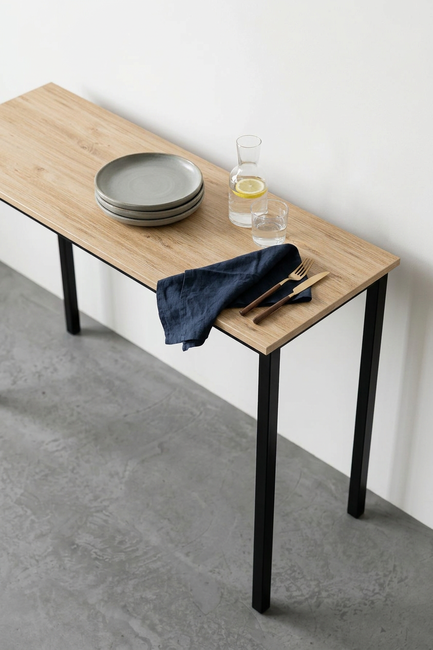 KODIGU 120cm x 45cm Yemek Masası 75cm Yükseklik | Mutfak Yemek Masası | Mev Serisi Çam