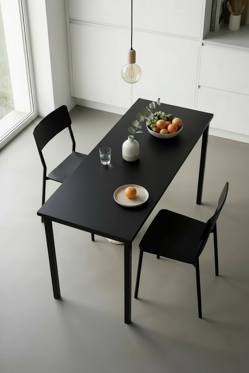 KODIGU 120cm x 45cm Yemek Masası 75cm Yükseklik | Mutfak Yemek Masası | Mev Serisi Siyah