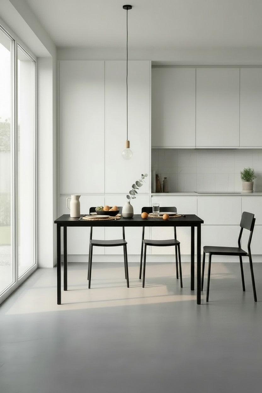KODIGU 120cm x 45cm Yemek Masası 75cm Yükseklik | Mutfak Yemek Masası | Mev Serisi Siyah