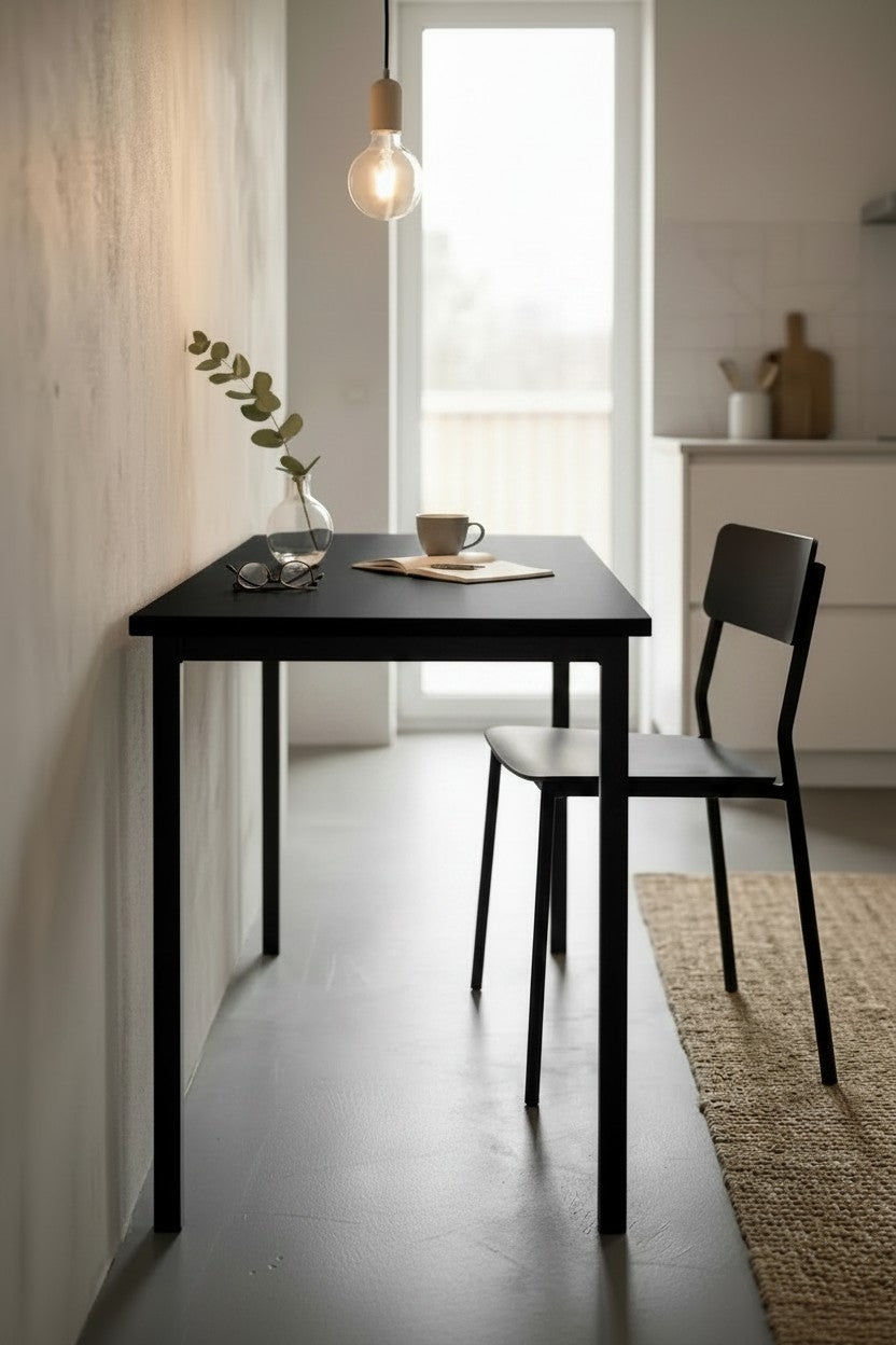 KODIGU 120cm x 45cm Yemek Masası 75cm Yükseklik | Mutfak Yemek Masası | Mev Serisi Siyah