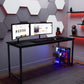 KODIGU 160x60cm Oyuncu Masası - Gamer Desk - Gaming Masa - Bilgisayar Masası | 160cm x 60cm | Ayarlı Ayak Siyah