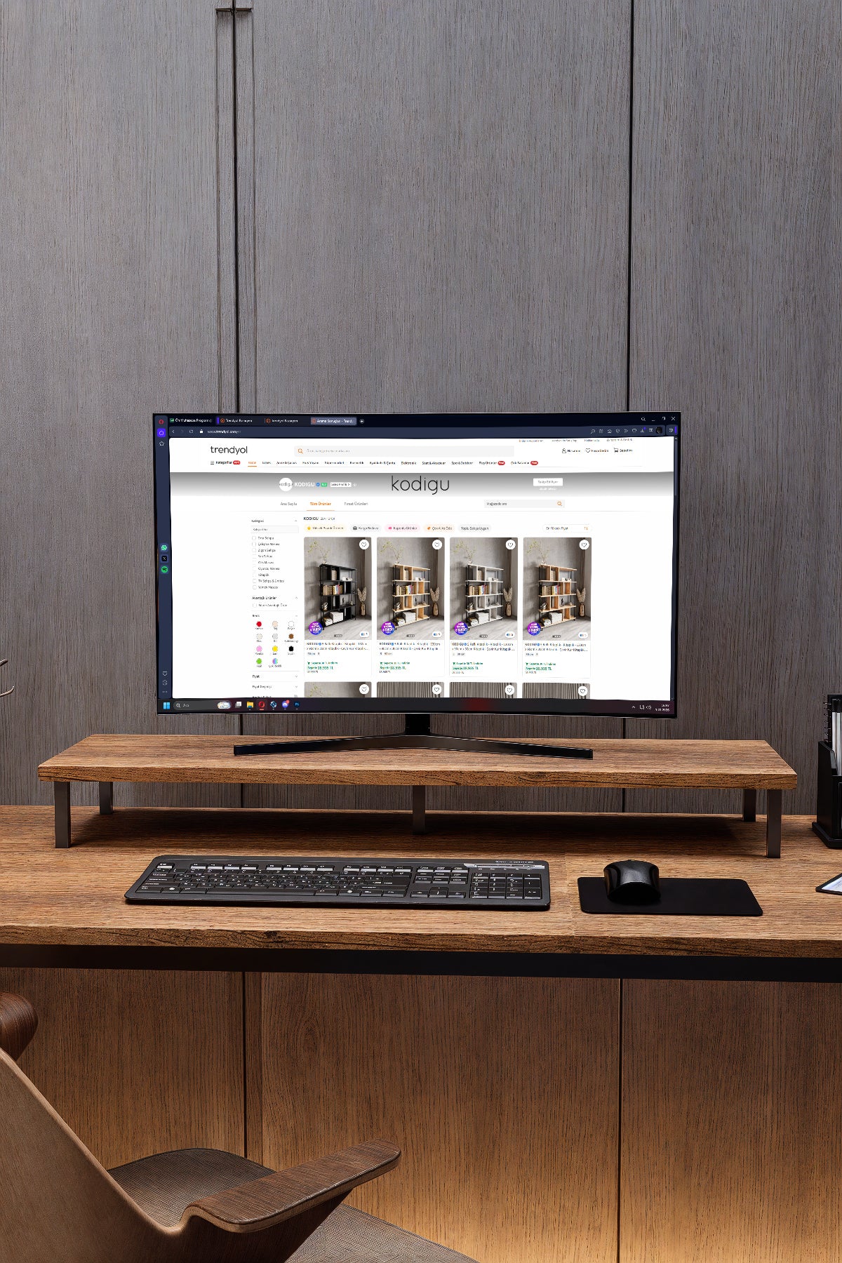 KODIGU 160x60cm Çalışma Masası - Ofis Masası- Monitör Standı Hediyeli | Çalışma Masası | Ofis Masası
