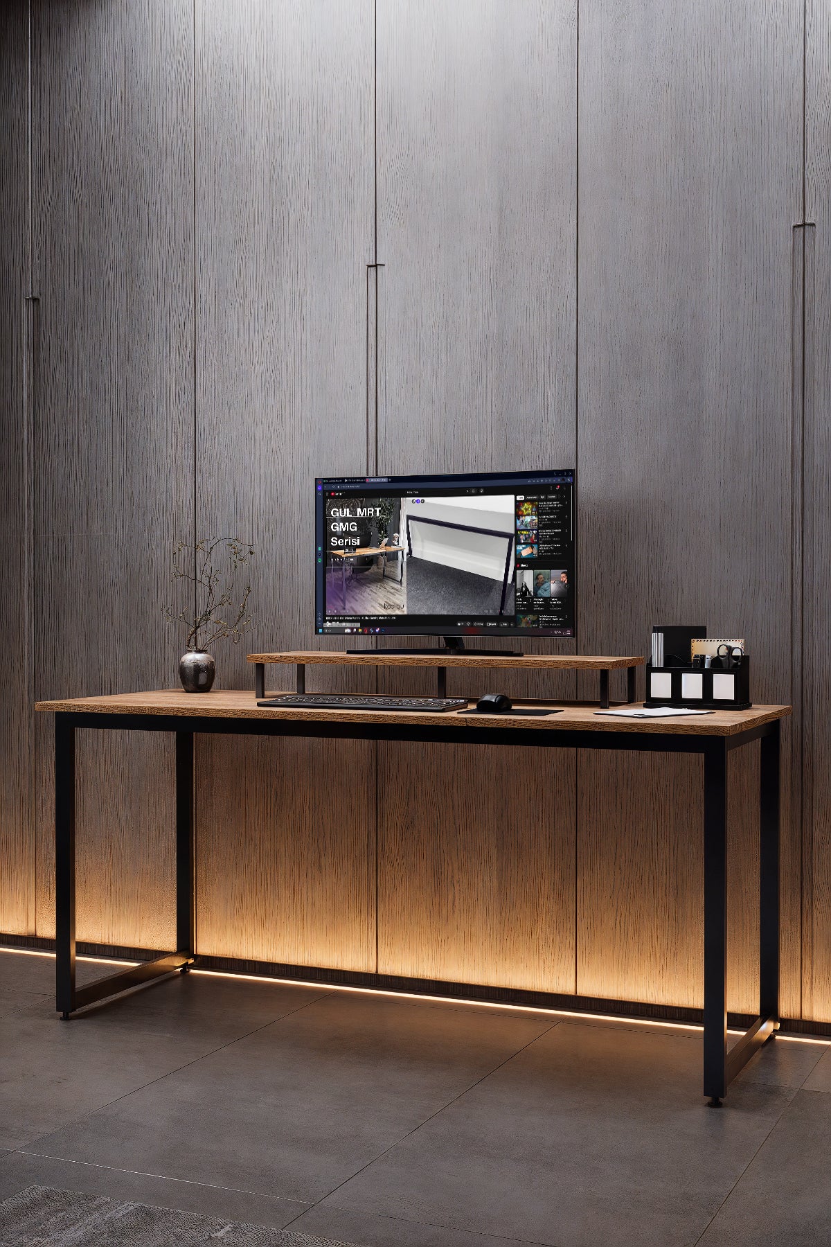 KODIGU 160x60cm Çalışma Masası - Ofis Masası- Monitör Standı Hediyeli | Çalışma Masası | Ofis Masası