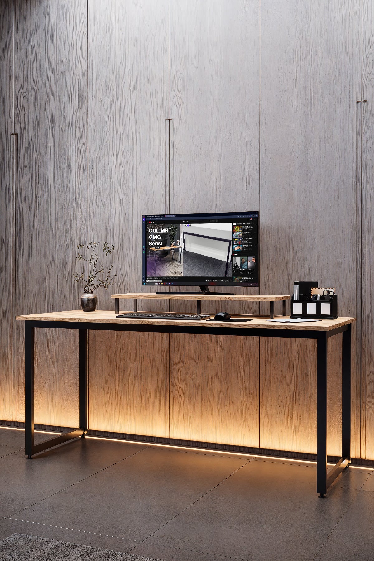 KODIGU 160x60cm Çalışma Masası - Ofis Masası- Monitör Standı Hediyeli | Çalışma Masası | Ofis Masası