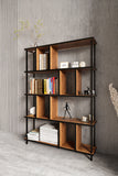 KODIGU 5 Raflı Kitaplık - Kitaplık - 130cm x 90cm x 30cm Kitaplık - Çevir Kur Kitaplık | Kitaplık Çam