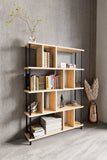 KODIGU 5 Raflı Kitaplık - Kitaplık - 130cm x 90cm x 30cm Kitaplık - Çevir Kur Kitaplık | Kitaplık Meşe