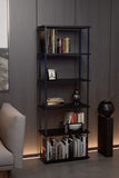 KODIGU 6 Raflı Kitaplık - Kitaplık - 60cm x 30cm x 160cm Kitaplık - Çevir Kur Kitaplık Siyah