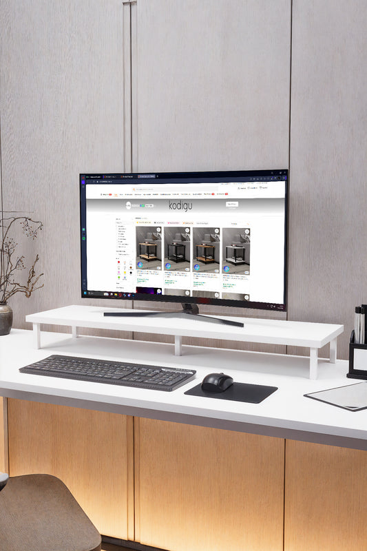 KODIGU 90x20cm Monitör Standı | Ergonomik Monitör Standı | Boyun için Monitör Standı