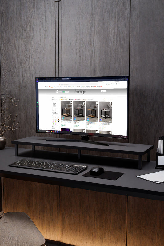 KODIGU 90x20cm Monitör Standı | Ergonomik Monitör Standı | Boyun için Monitör Standı