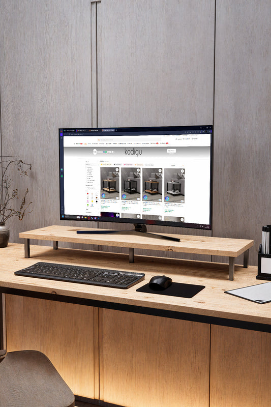 KODIGU 90x20cm Monitör Standı | Ergonomik Monitör Standı | Boyun için Monitör Standı