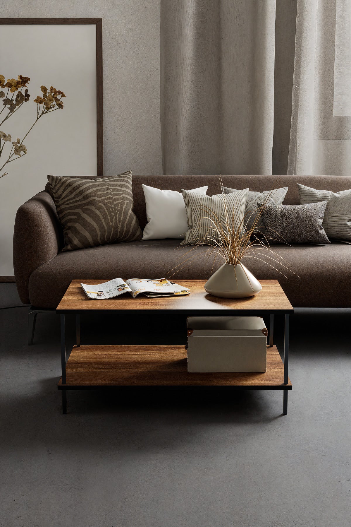 KODIGU 90x60 Orta Sehpa - Orta Sehpa- 60cm x 90cm x 42cm Orta Sehpa- Çevir Kur Orta Sehpa | Orta Sehpa