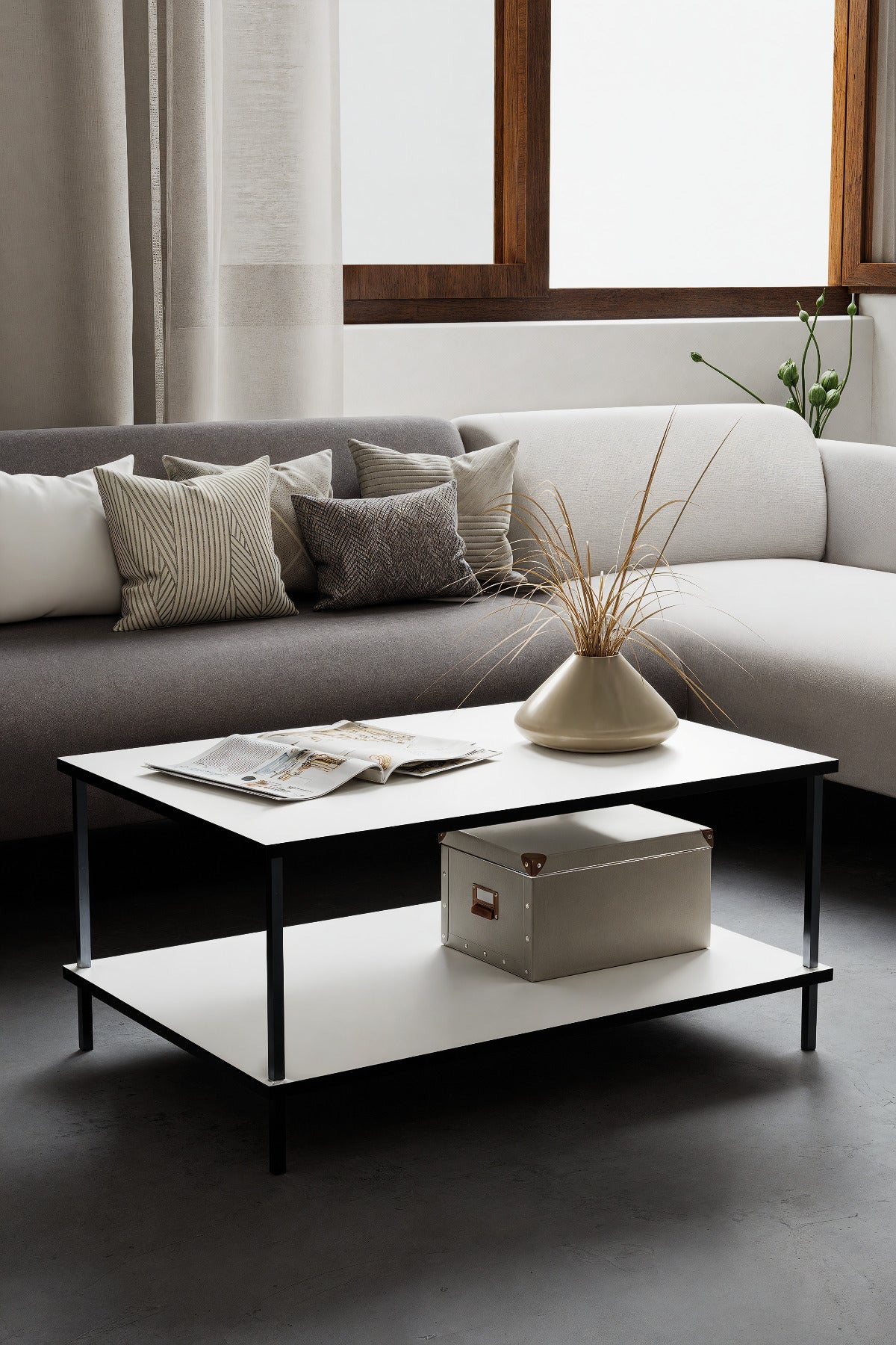 KODIGU 90x60 Orta Sehpa - Orta Sehpa- 60cm x 90cm x 42cm Orta Sehpa- Çevir Kur Orta Sehpa | Orta Sehpa
