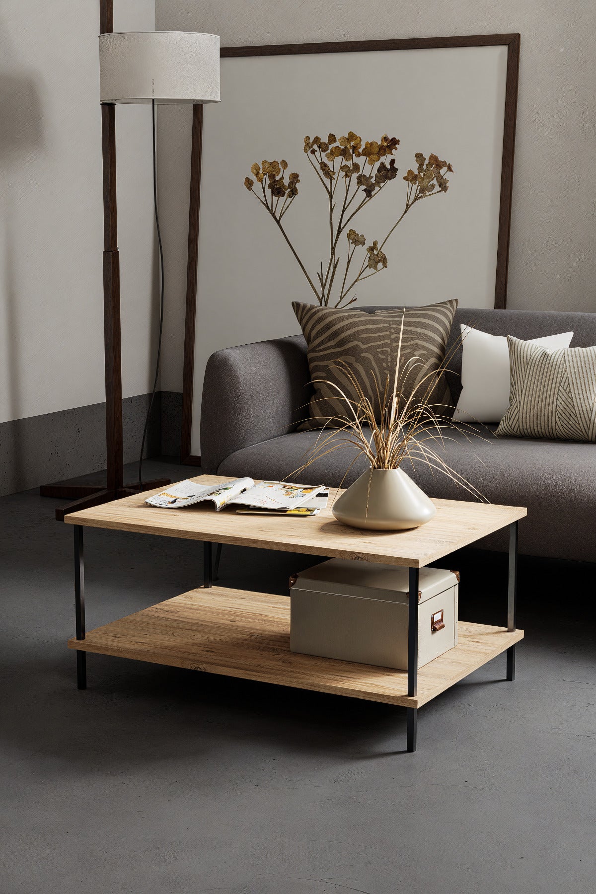 KODIGU 90x60 Orta Sehpa - Orta Sehpa- 60cm x 90cm x 42cm Orta Sehpa- Çevir Kur Orta Sehpa | Orta Sehpa