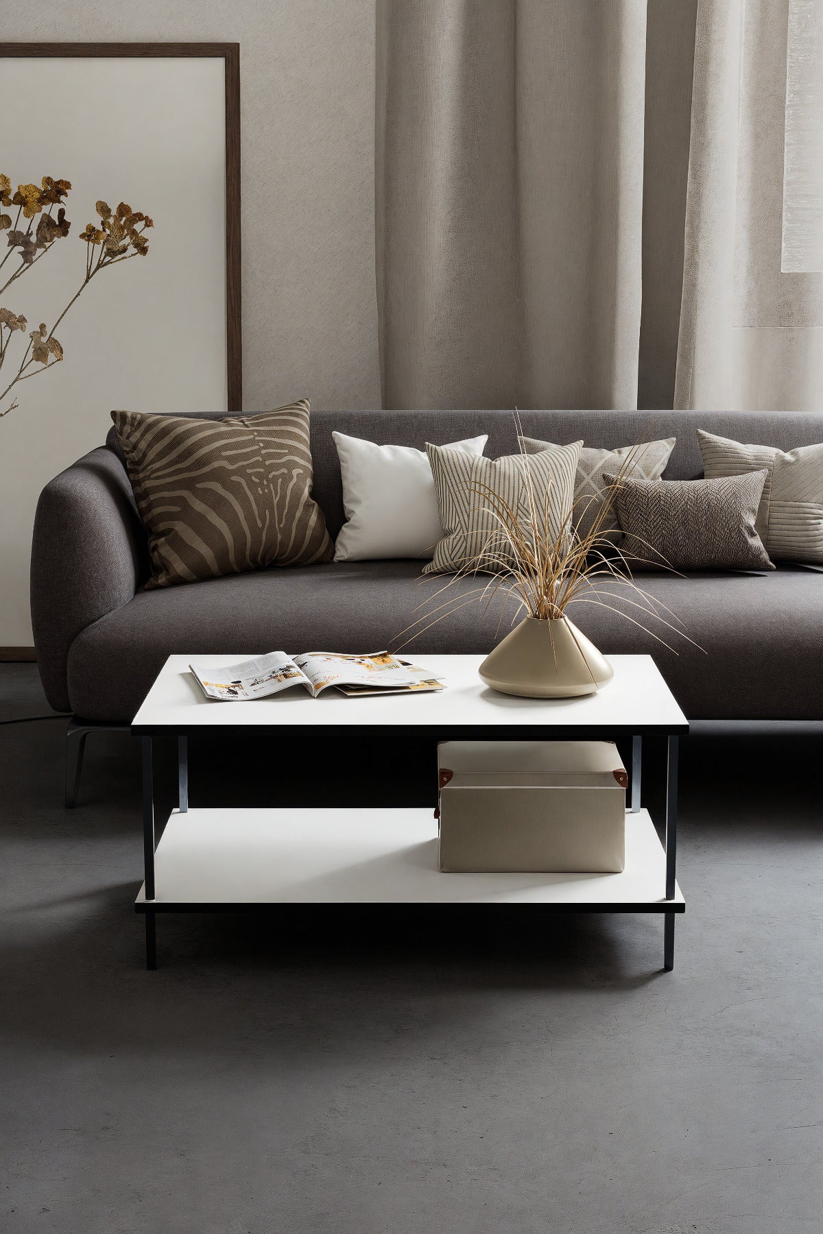 KODIGU 90x60 Orta Sehpa - Orta Sehpa- 60cm x 90cm x 42cm Orta Sehpa- Çevir Kur Orta Sehpa | Orta Sehpa