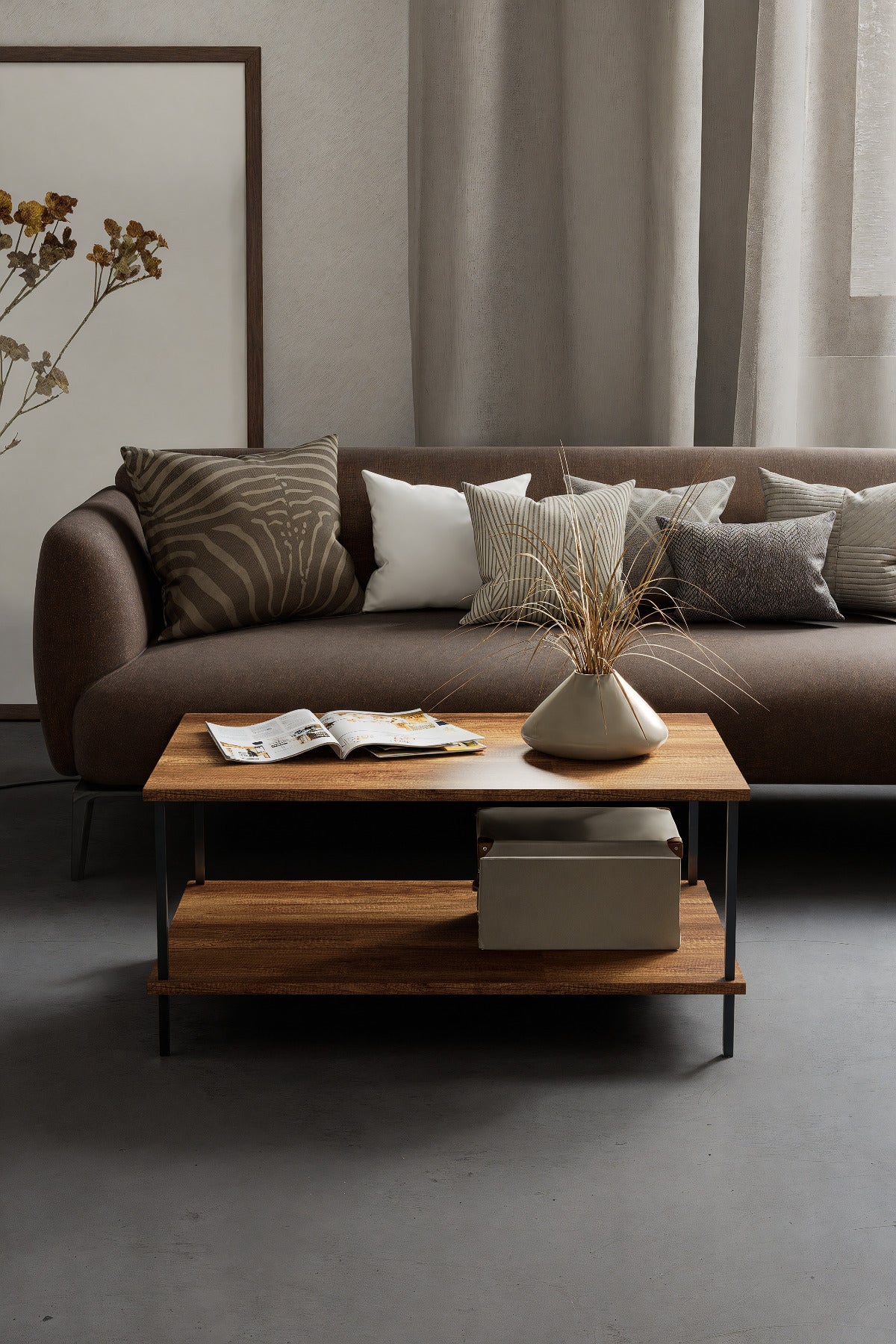 KODIGU 90x60 Orta Sehpa - Orta Sehpa- 60cm x 90cm x 42cm Orta Sehpa- Çevir Kur Orta Sehpa | Orta Sehpa
