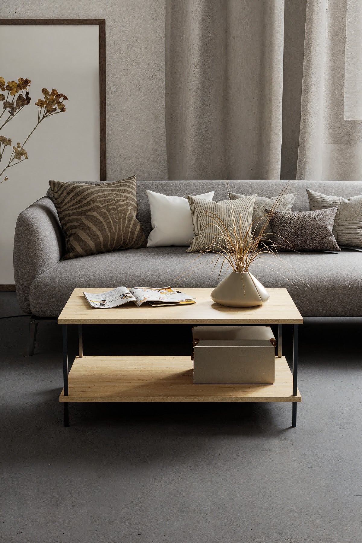 KODIGU 90x60 Orta Sehpa - Orta Sehpa- 60cm x 90cm x 42cm Orta Sehpa- Çevir Kur Orta Sehpa | Orta Sehpa