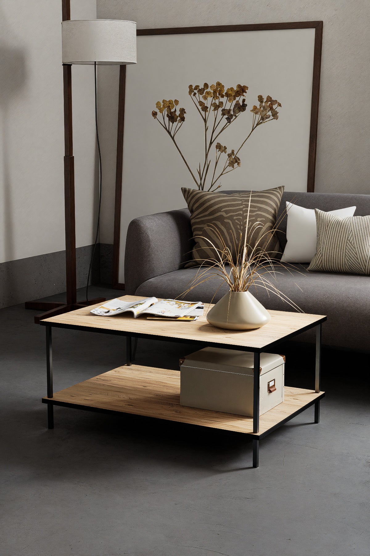 KODIGU 90x60 Orta Sehpa - Orta Sehpa- 60cm x 90cm x 42cm Orta Sehpa- Çevir Kur Orta Sehpa | Orta Sehpa