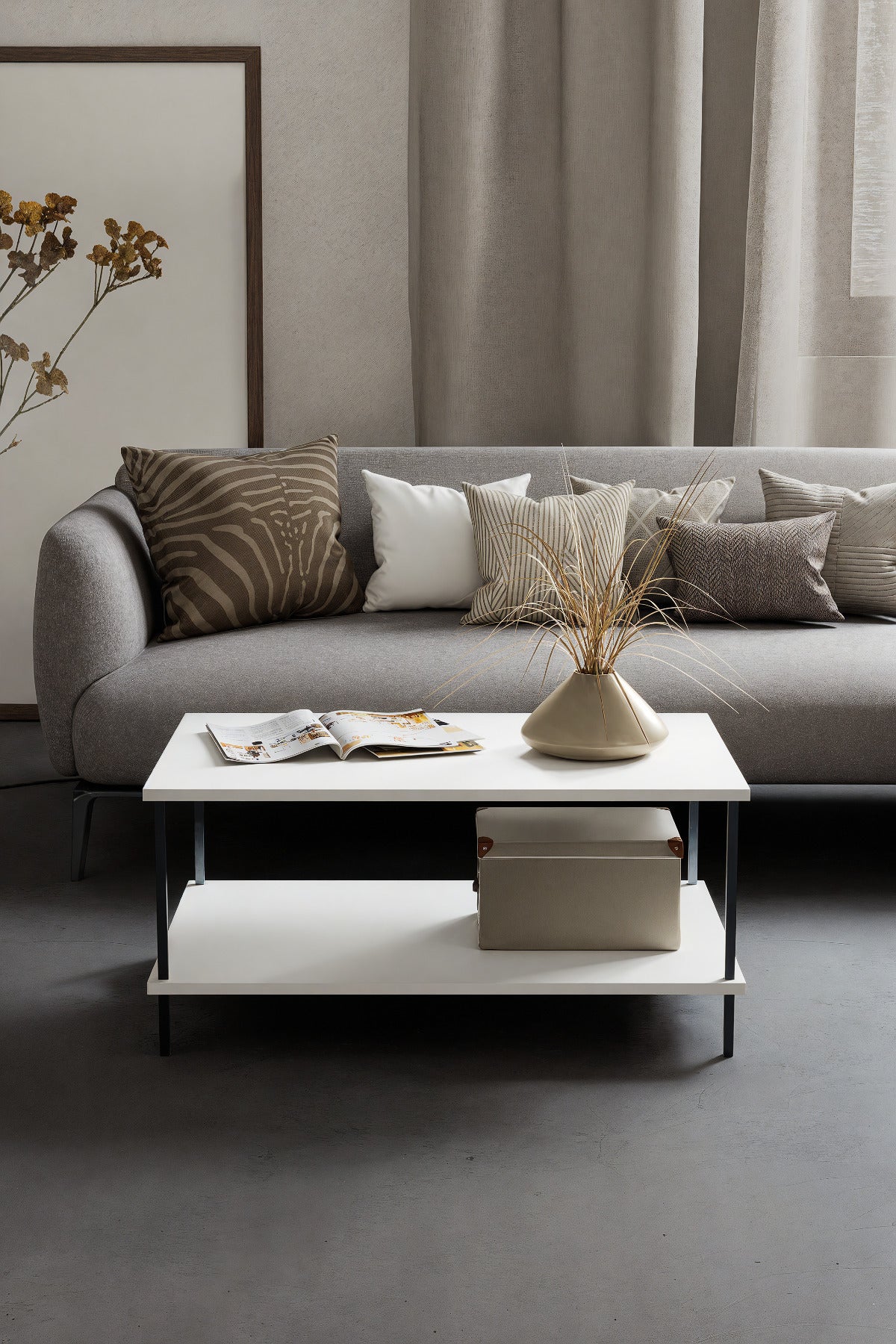 KODIGU 90x60 Orta Sehpa - Orta Sehpa- 60cm x 90cm x 42cm Orta Sehpa- Çevir Kur Orta Sehpa | Orta Sehpa