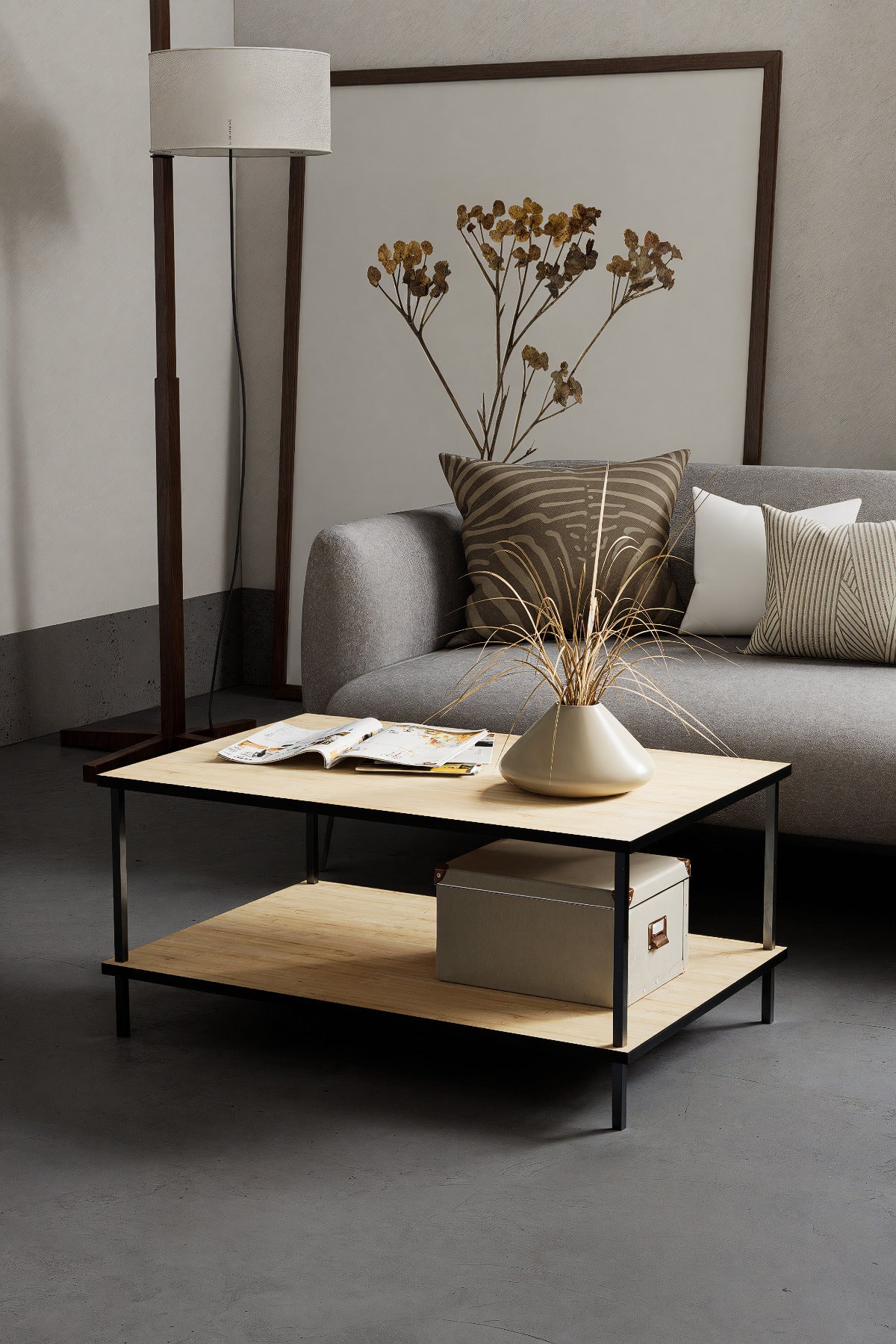 KODIGU 90x60 Orta Sehpa - Orta Sehpa- 60cm x 90cm x 42cm Orta Sehpa- Çevir Kur Orta Sehpa | Orta Sehpa