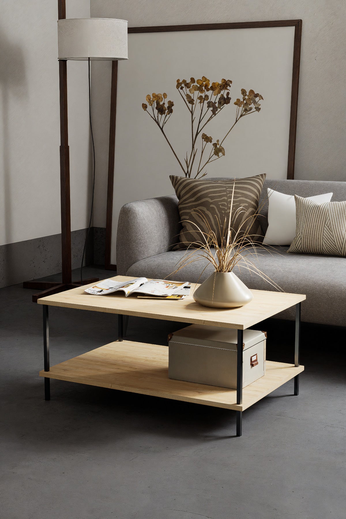 KODIGU 90x60 Orta Sehpa - Orta Sehpa- 60cm x 90cm x 42cm Orta Sehpa- Çevir Kur Orta Sehpa | Orta Sehpa