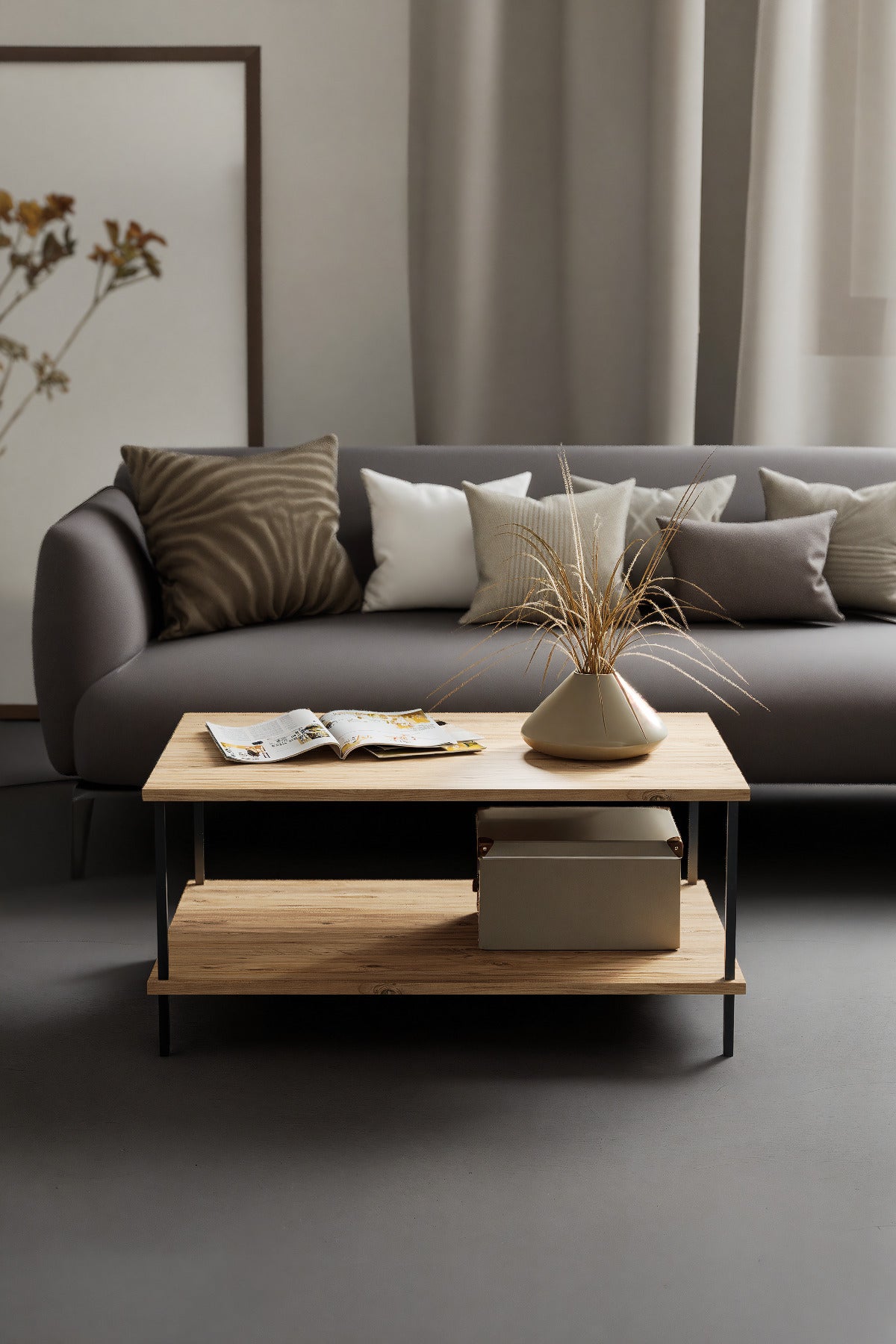 KODIGU 90x60 Orta Sehpa - Orta Sehpa- 60cm x 90cm x 42cm Orta Sehpa- Çevir Kur Orta Sehpa | Orta Sehpa
