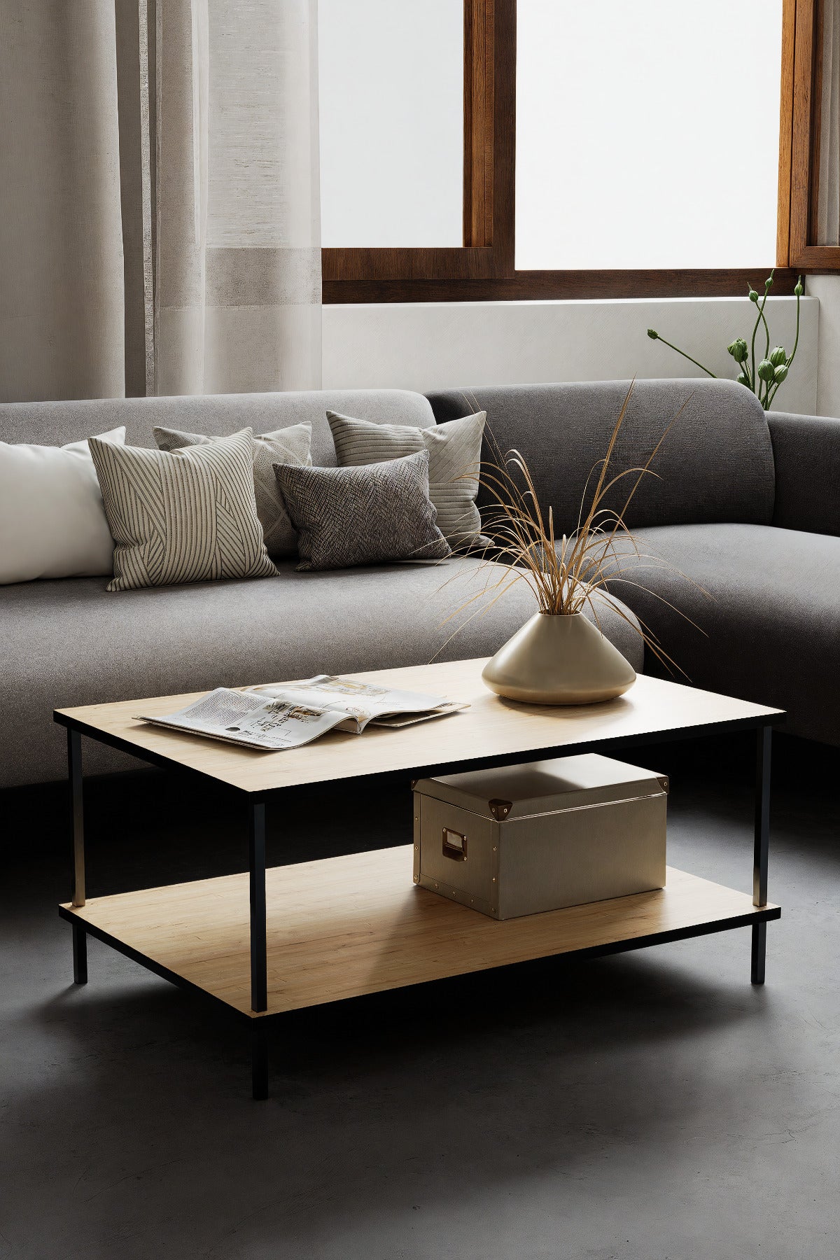 KODIGU 90x60 Orta Sehpa - Orta Sehpa- 60cm x 90cm x 42cm Orta Sehpa- Çevir Kur Orta Sehpa | Orta Sehpa