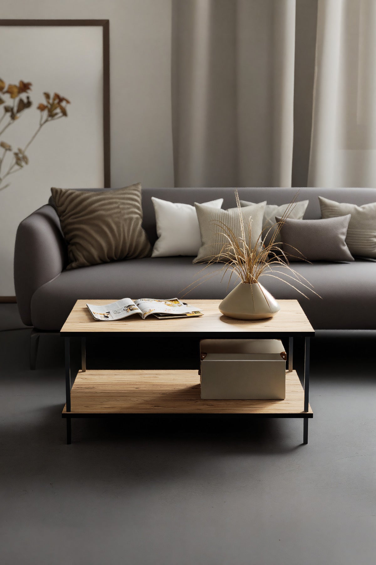 KODIGU 90x60 Orta Sehpa - Orta Sehpa- 60cm x 90cm x 42cm Orta Sehpa- Çevir Kur Orta Sehpa | Orta Sehpa