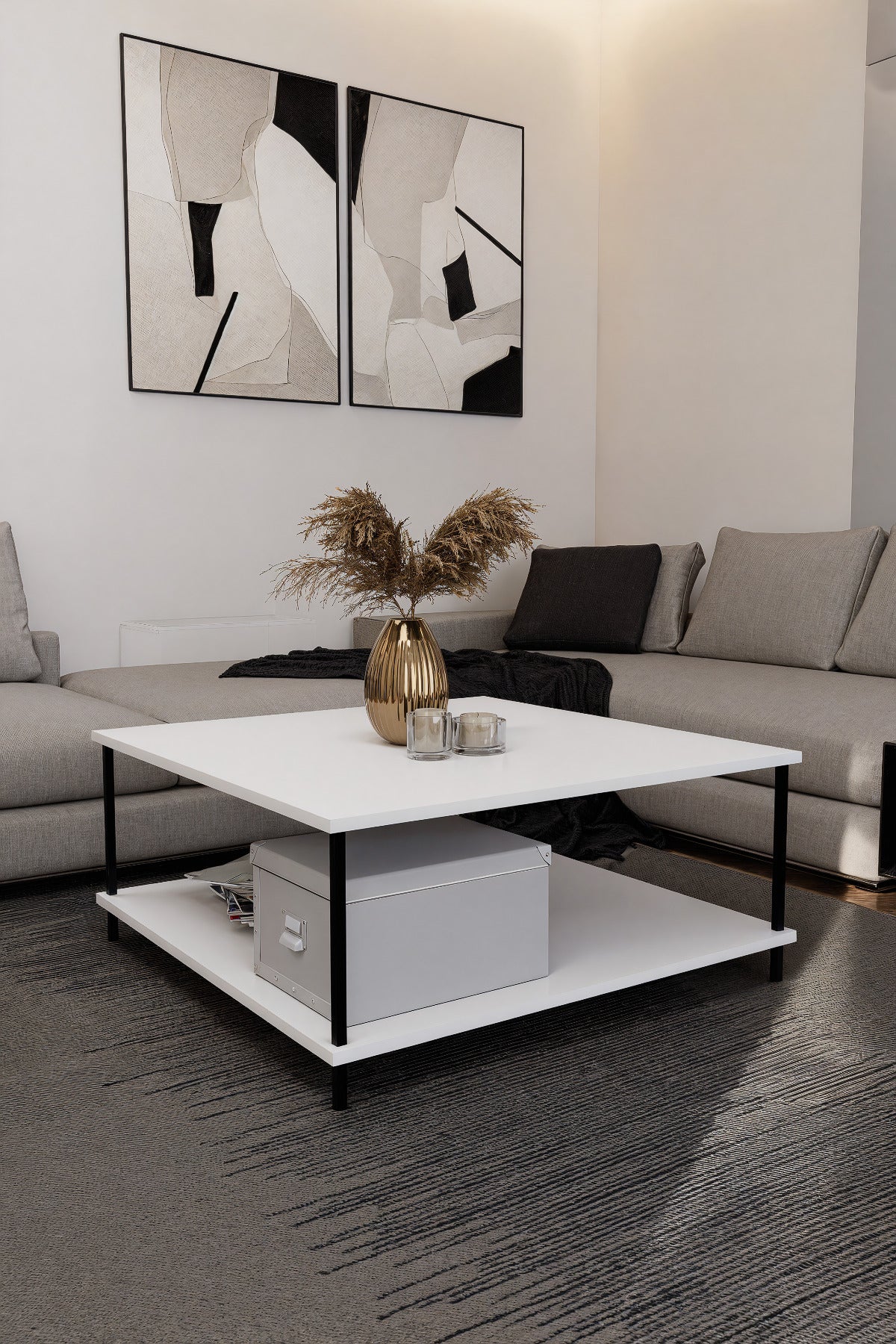 KODIGU 90x90 Çevir Kur Orta Sehpa | Orta Sehpa | Sehpa | Çevir Kur Mobilya | Orta Sehpa 90x90cm