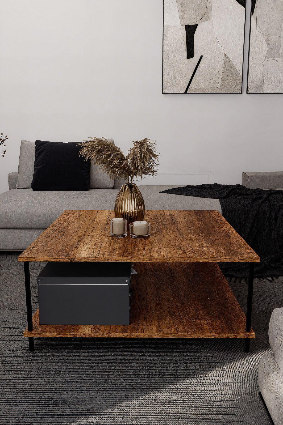 KODIGU 90x90 Çevir Kur Orta Sehpa | Orta Sehpa | Sehpa | Çevir Kur Mobilya | Orta Sehpa 90x90cm