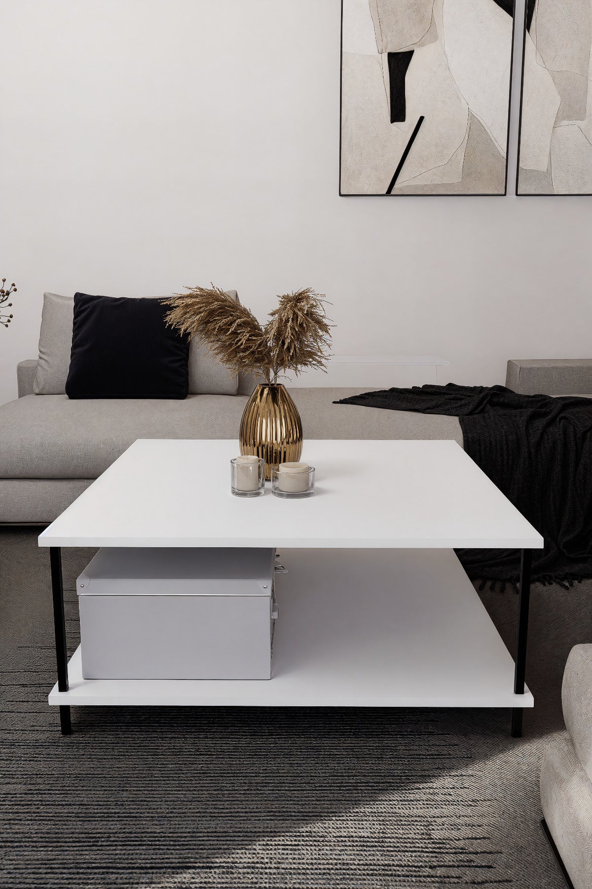 KODIGU 90x90 Çevir Kur Orta Sehpa | Orta Sehpa | Sehpa | Çevir Kur Mobilya | Orta Sehpa 90x90cm