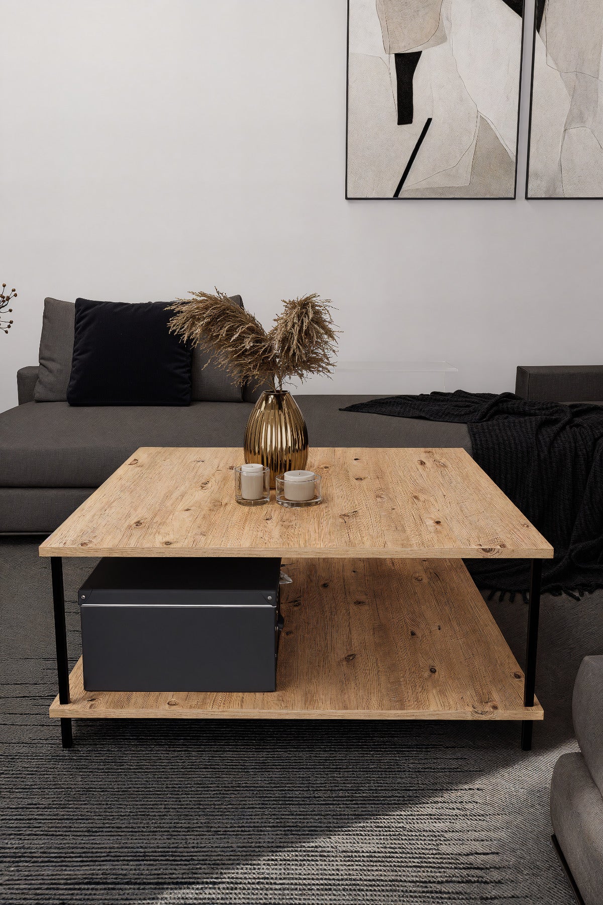 KODIGU 90x90 Çevir Kur Orta Sehpa | Orta Sehpa | Sehpa | Çevir Kur Mobilya | Orta Sehpa 90x90cm