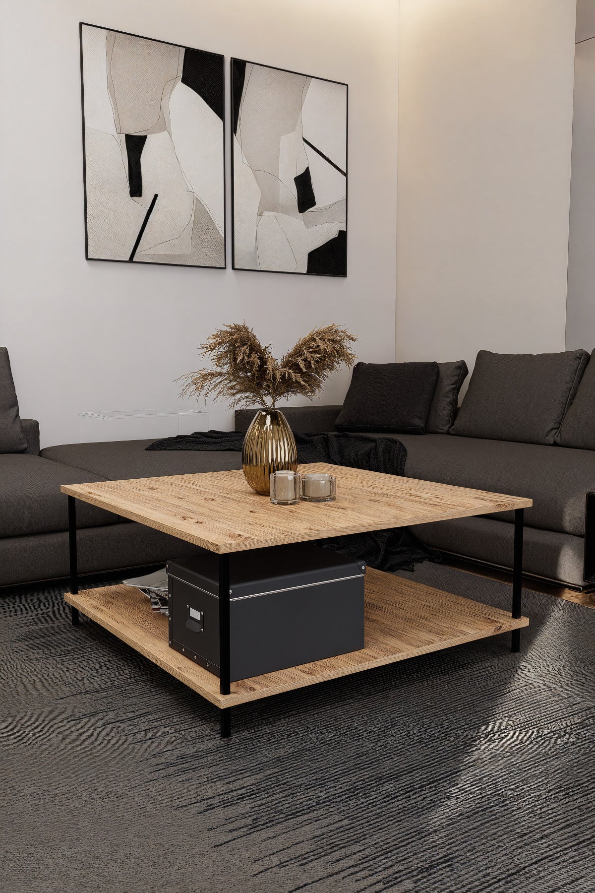 KODIGU 90x90 Çevir Kur Orta Sehpa | Orta Sehpa | Sehpa | Çevir Kur Mobilya | Orta Sehpa 90x90cm