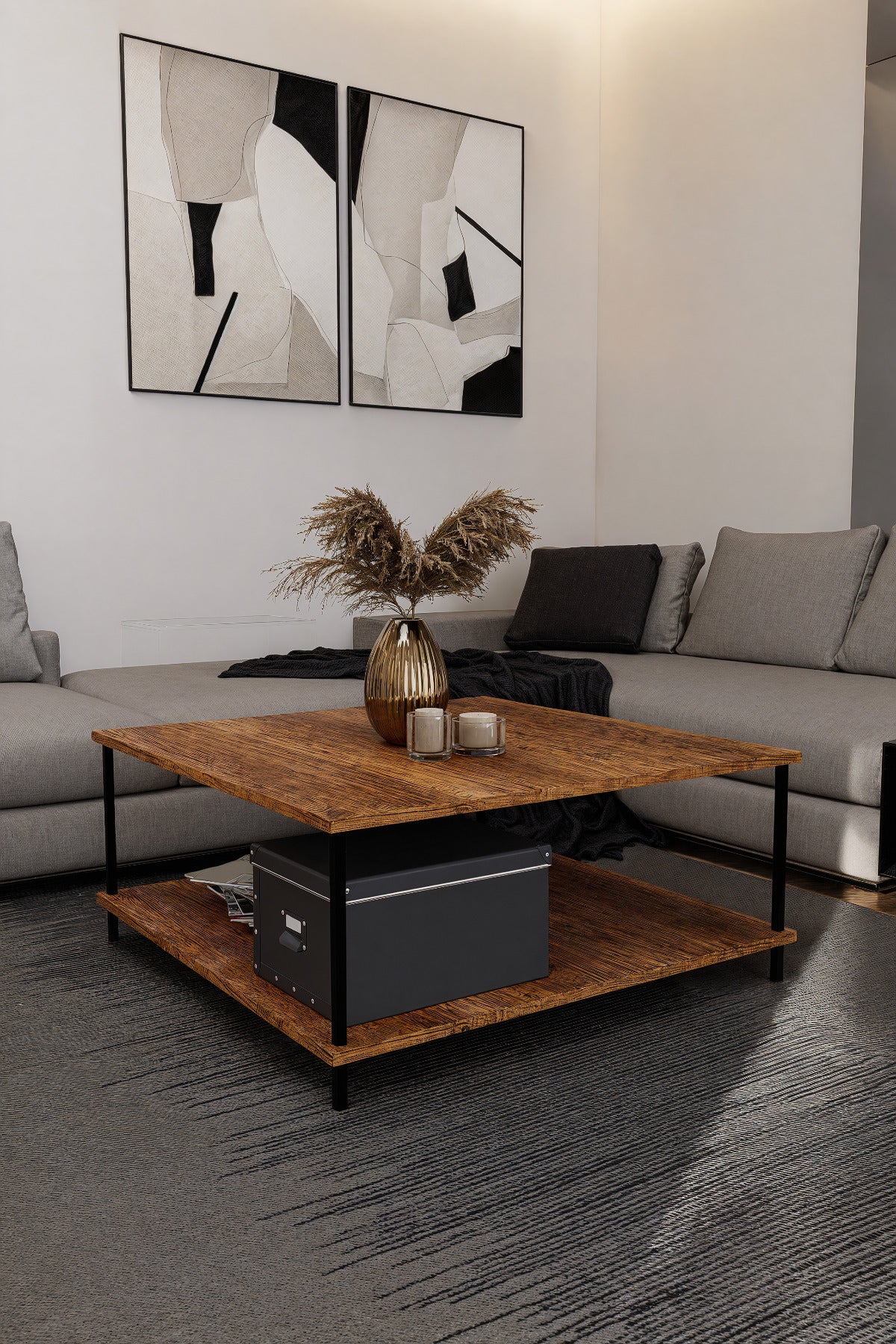 KODIGU 90x90 Çevir Kur Orta Sehpa | Orta Sehpa | Sehpa | Çevir Kur Mobilya | Orta Sehpa 90x90cm