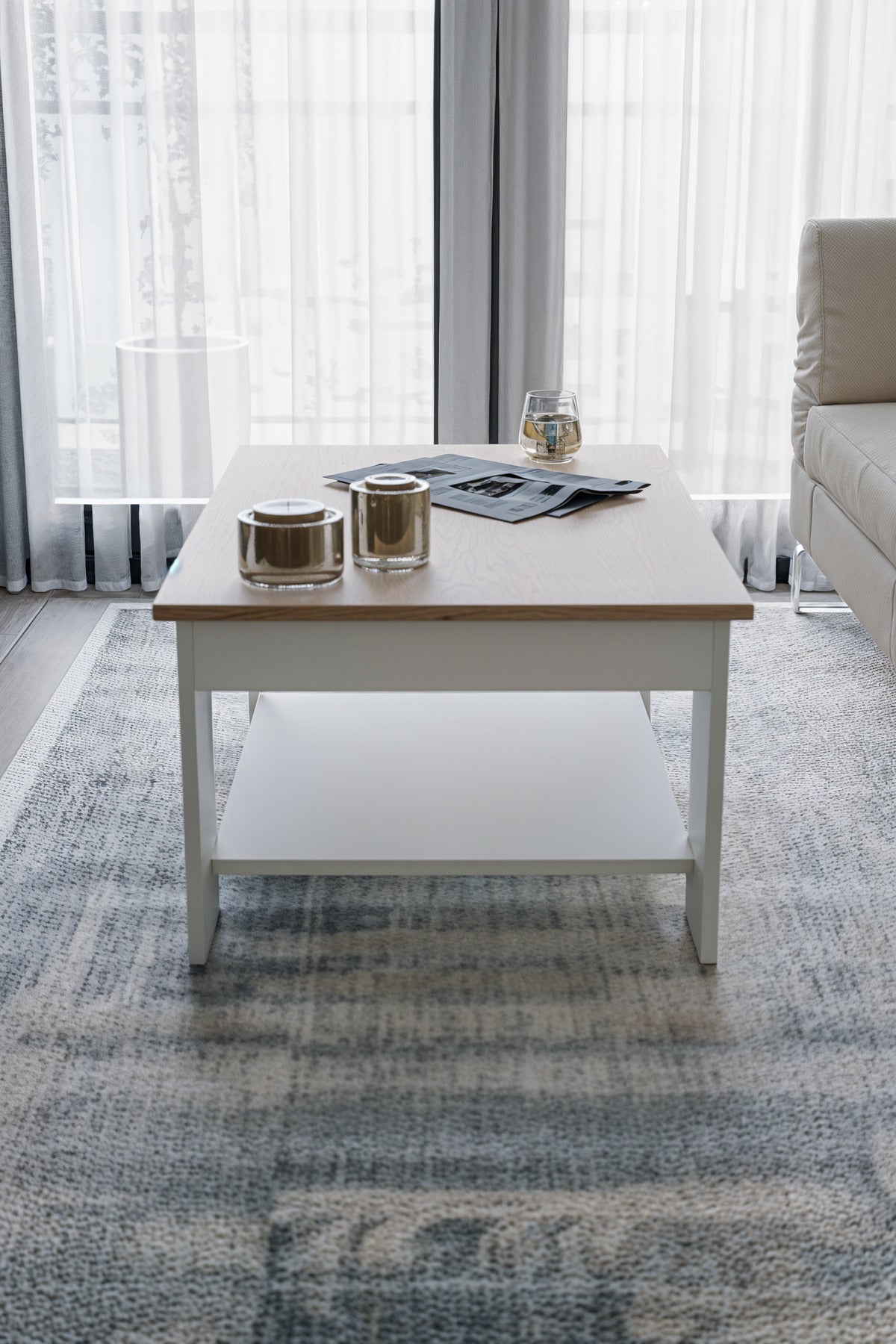KODIGU Sole Orta Sehpa 60x90x45 Alt Büyük Raflı