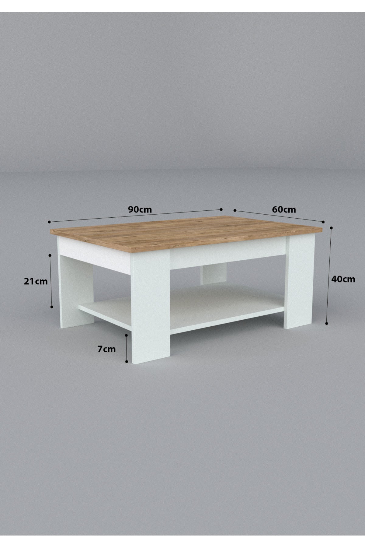 KODIGU Sole Orta Sehpa 60x90x45 Alt Büyük Raflı