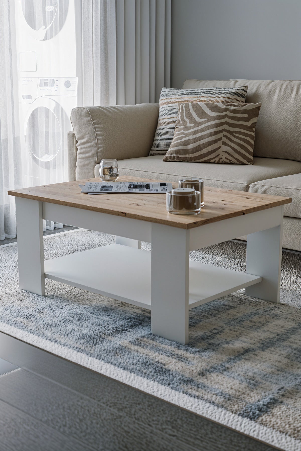 KODIGU Sole Orta Sehpa 60x90x45 Alt Büyük Raflı