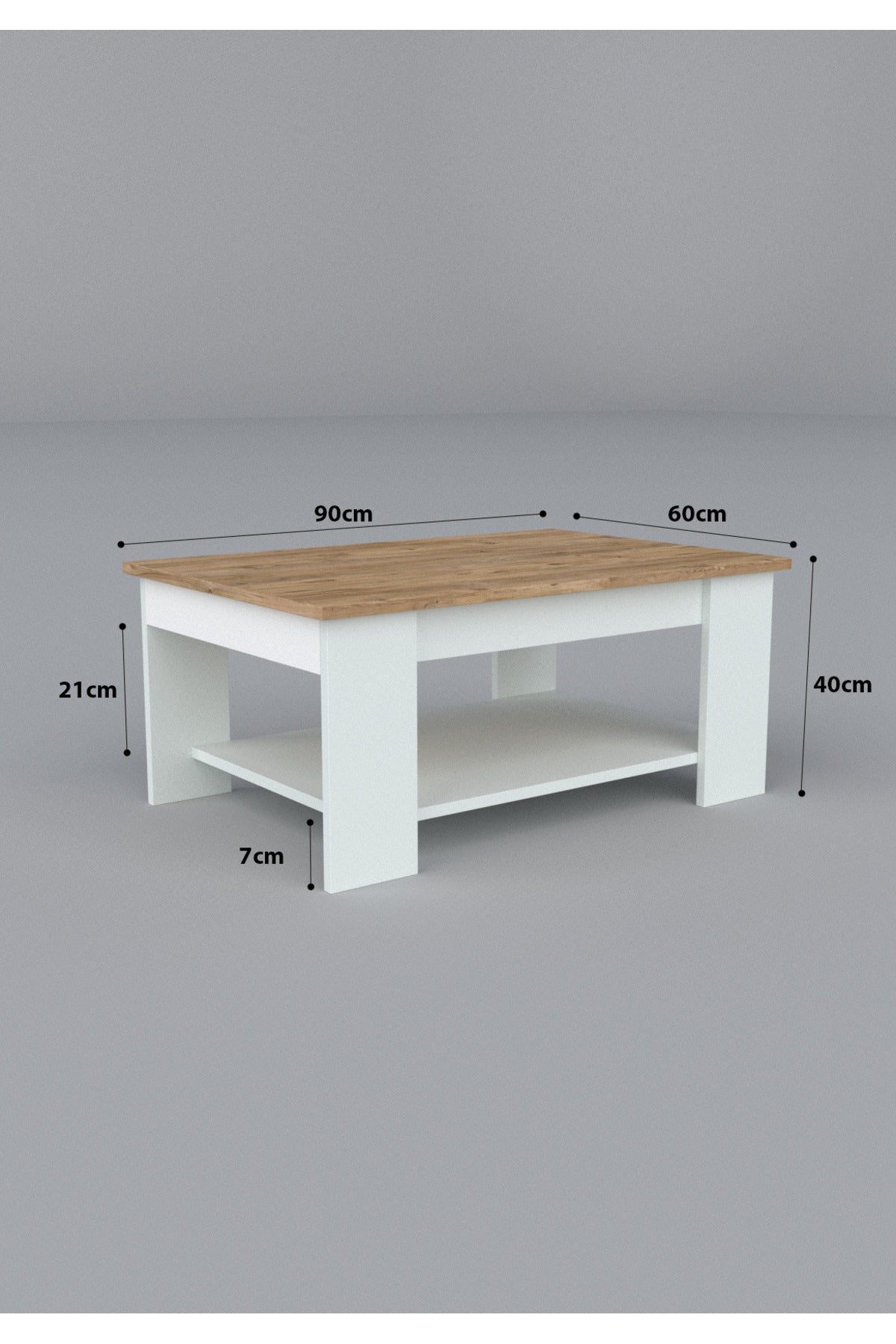 KODIGU Sole Orta Sehpa 60x90x45 Alt Büyük Raflı